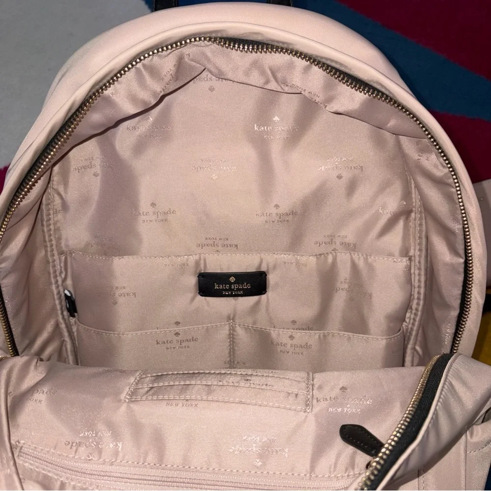 Kate Spade Chelsea Medium Warm Beige Nylon Backpack and Wallet - Picture 7 of 11